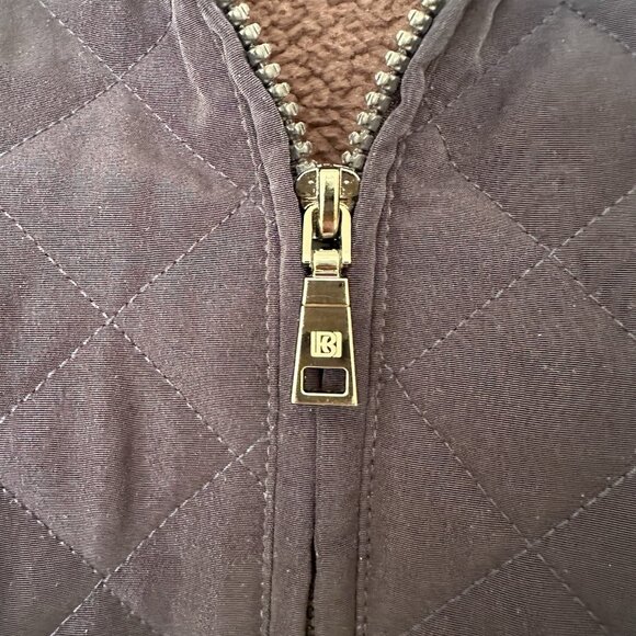 Laundry Women LP Petite Navy Blue Quilted Coat Removable Hood Mid Length Jacket - Picture 8 of 10